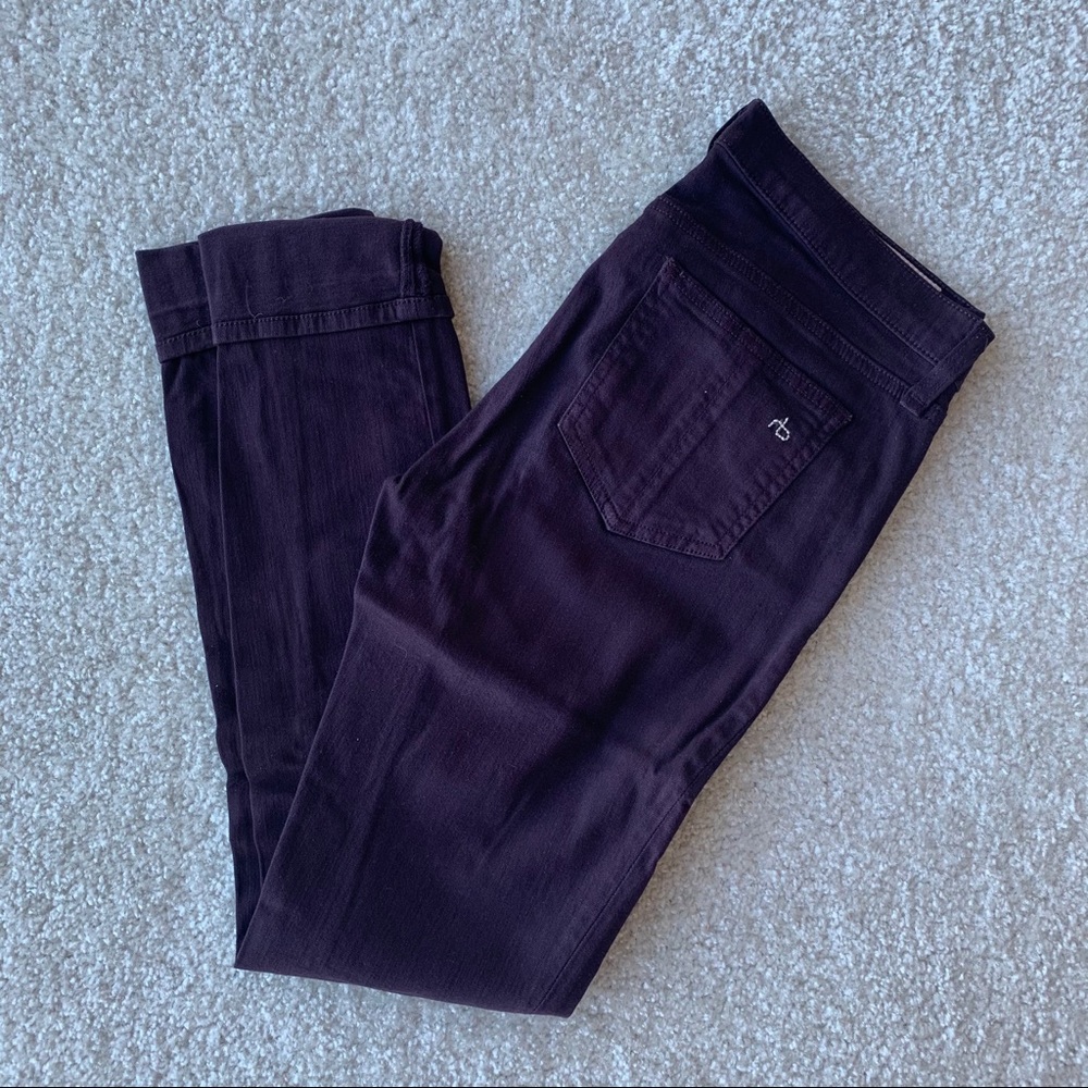 RAG & BONE Mid Rise Skinny Jeans in Wine